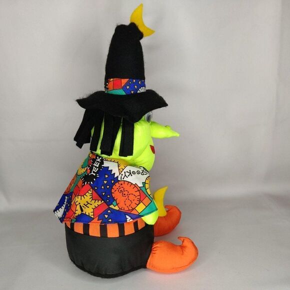 Vintage Nylon Plush Puffy Halloween Witch Google Eyes 14" - Picture 4 of 7